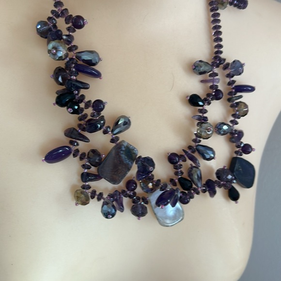 Make a Statement - Handmade Amethyst Multi-tier Necklace - Picture 5 of 6
